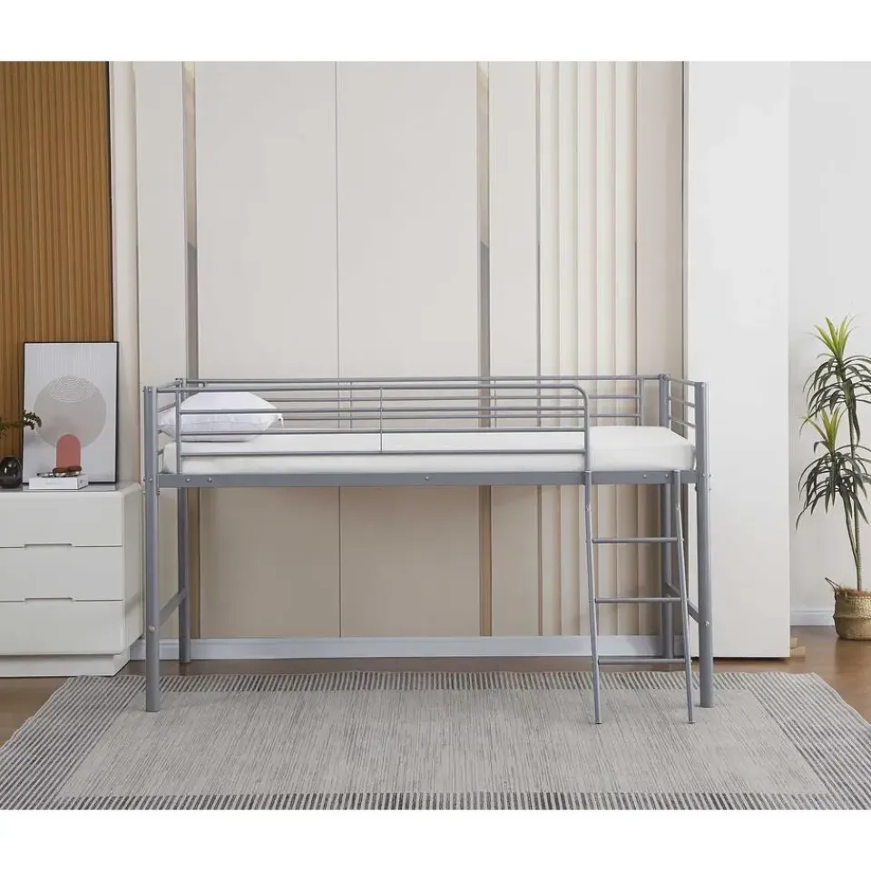 Emob Exclusive Halfhoogslaper Julie 90x200cm - metaal - mat grijs Sale