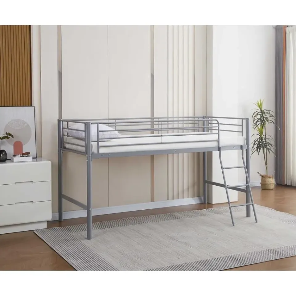 Emob Exclusive Halfhoogslaper Julie 90x200cm - metaal - mat grijs Sale