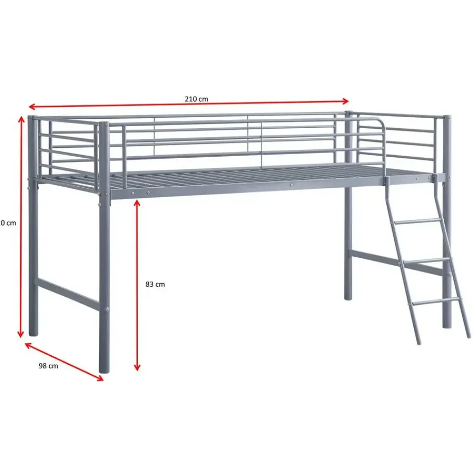 Emob Exclusive Halfhoogslaper Julie 90x200cm - metaal - mat grijs Sale