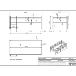 Vipack Halfhoogslaper Pip 90 x 200 dennenhout - wit Sale