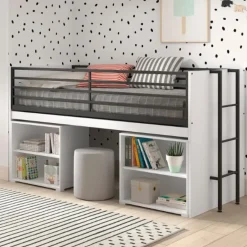 Vipack Halfhoogslaper Sammie 90x200cm - met bureau en boekenrekjes - wit Best