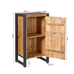 StarFurn Halkast Naturel Hout - 55x40x100cm - Boaz Hot