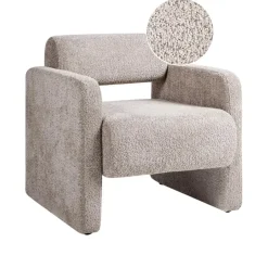 Beliani HALLSBERG - Fauteuil - Taupe - Bouclé