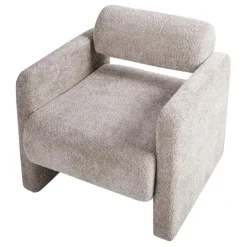 Beliani HALLSBERG - Fauteuil - Taupe - Bouclé