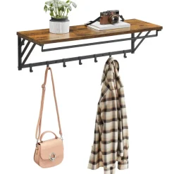 Merkloos Hangende Kapstok met Plank - Bruin Zwart Sale