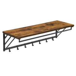 Merkloos Hangende Kapstok met Plank - Bruin Zwart Sale