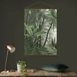 Art for the Home Hangende Poster Linnen - Jungle Landschap Groen