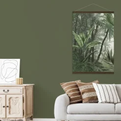 Art for the Home Hangende Poster Linnen - Jungle Landschap Groen