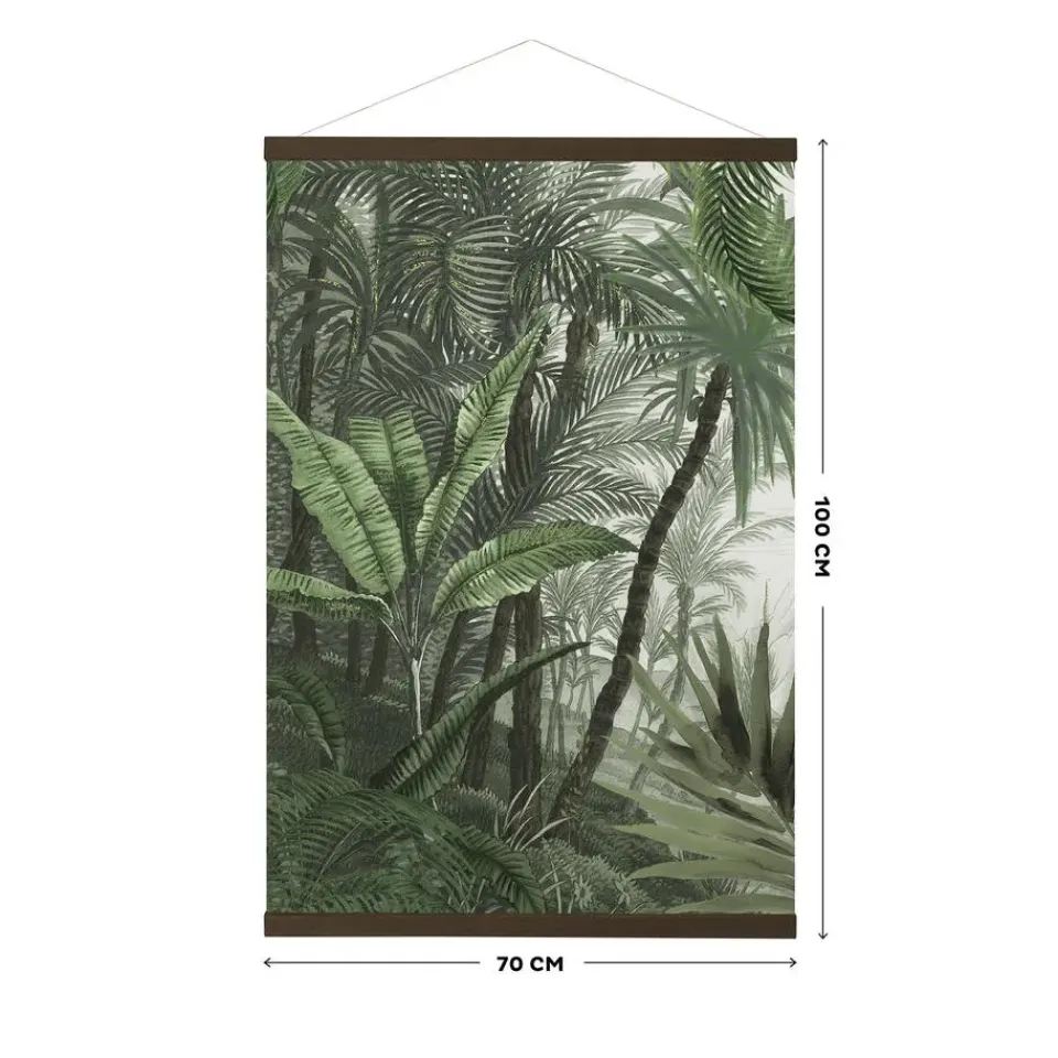 Art for the Home Hangende Poster Linnen - Jungle Landschap Groen