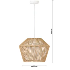 Light & Living Hanglamp Caspian - Bruin/Wit- Ø40cm Outlet