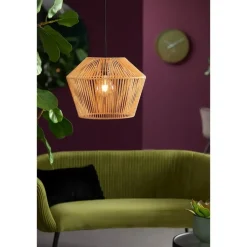 Light & Living Hanglamp Caspian - Bruin/Wit- Ø40cm Outlet