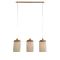 Light & Living Hanglamp Dania - Naturel/Crème - 90x22x32cm - 3L Clearance