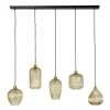 Dimehouse Hanglamp Ella glas amber rond 5-lichts 20x120x150 cm Amber color glas Clearance