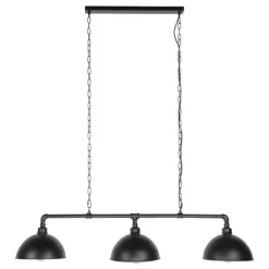 Dimehouse Hanglamp industrieel Abby 3-lichts buis zwart - 25x118x150 cm - Zwart - Zwart Hot