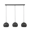 Dimehouse Hanglamp industrieel Aya 3-lichts zwart bruin 25x110x150 cm Zwart bruin Discount