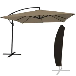 Happy Garden Offset paraplu MOLOKAI - Bruin - Staal Hot