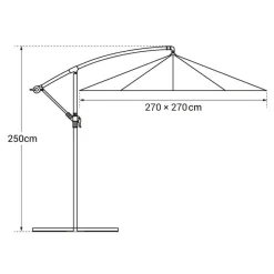Happy Garden Offset paraplu MOLOKAI - Bruin - Staal Hot