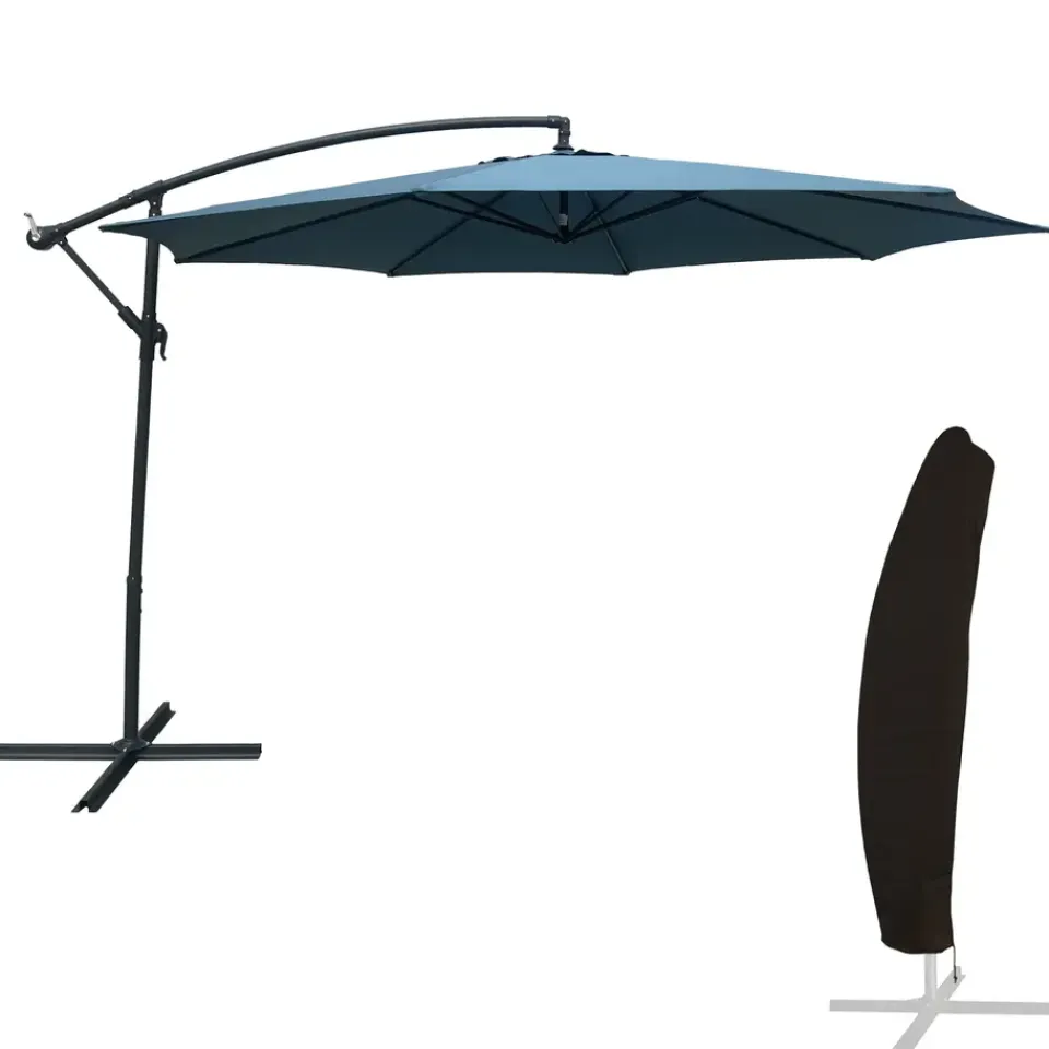 Happy Garden Offset paraplu OAHU - Blauw - Staal Clearance