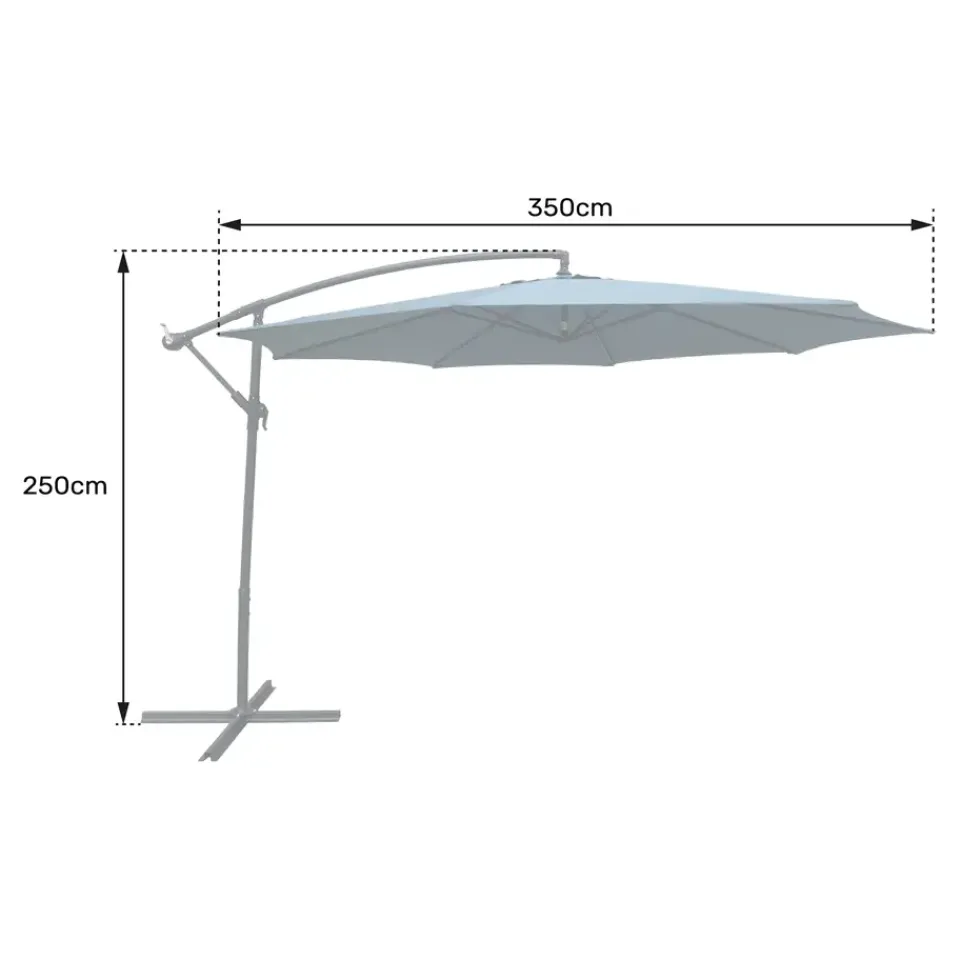Happy Garden Offset paraplu OAHU - Oranje - Staal