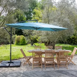 Happy Garden Offset zonnescherm MOLOKAI - Blauw - Staal Outlet