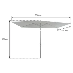Happy Garden Parasol HAPUNA - Grijs - Aluminium Clearance
