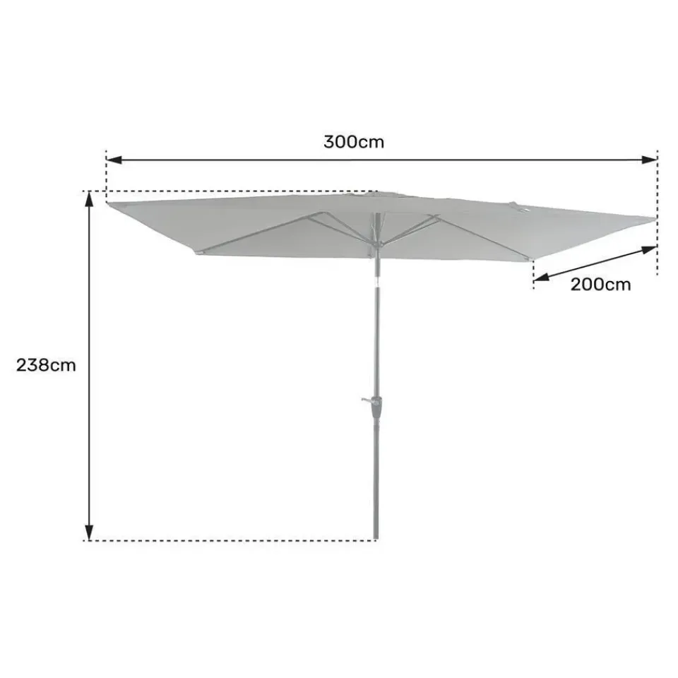 Happy Garden Parasol HAPUNA - Grijs - Aluminium Clearance