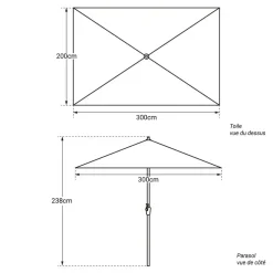 Happy Garden Parasol HAPUNA - Zwart - Aluminium Online