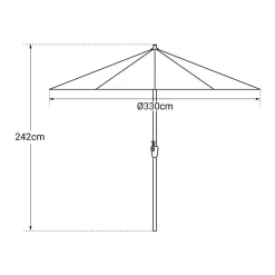 Happy Garden Parasol HAPUNA - Bruin - Aluminium Hot