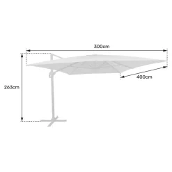 Happy Garden Parasol MOLOKAI - Wit - Aluminium New