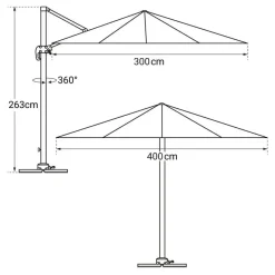 Happy Garden Parasol MOLOKAI - Wit - Aluminium New