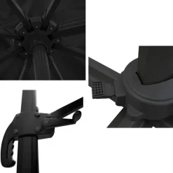 Happy Garden Parasol MOLOKAI - Zwart - Aluminium New