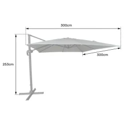 Happy Garden Parasol MOLOKAI - Zwart - Aluminium New