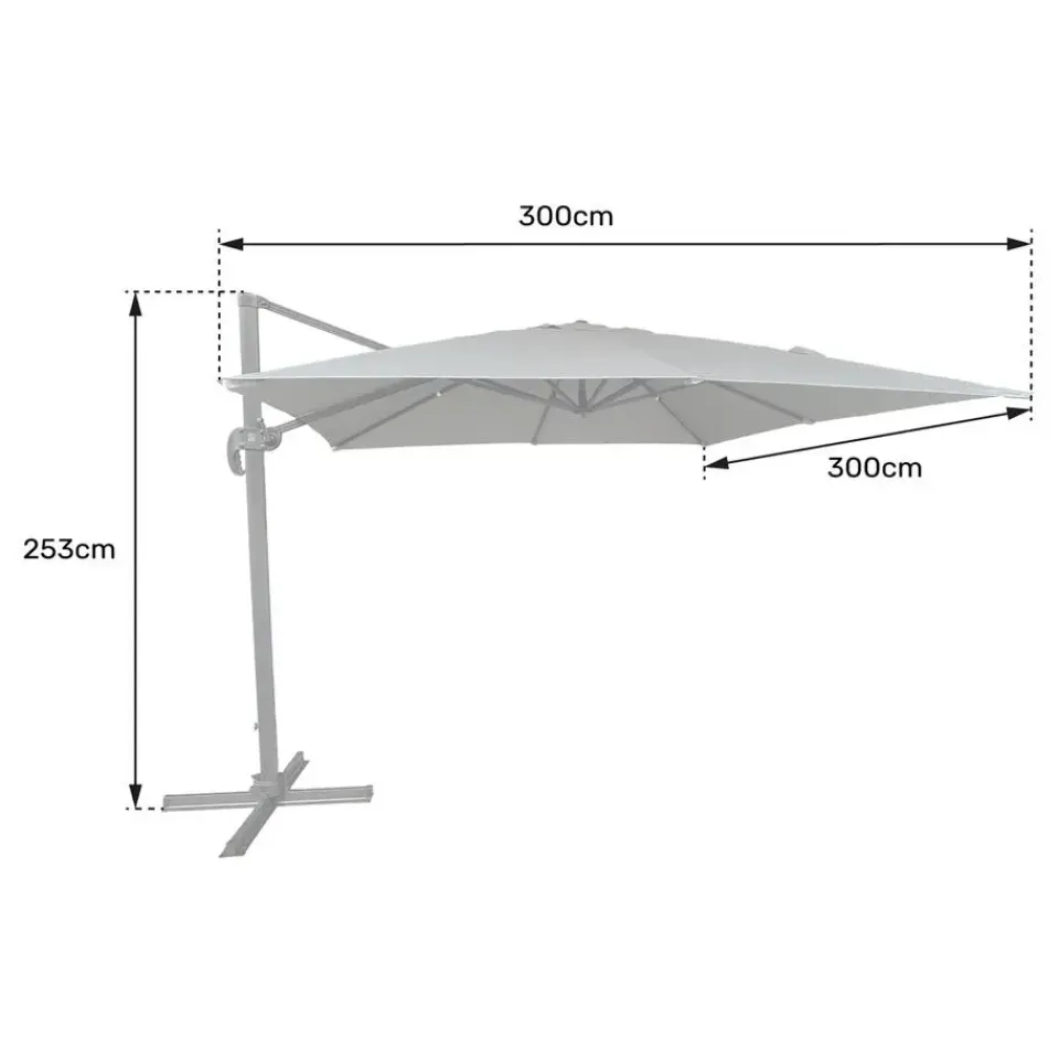 Happy Garden Parasol MOLOKAI - Zwart - Aluminium New