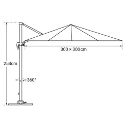 Happy Garden Parasol MOLOKAI - Zwart - Aluminium New