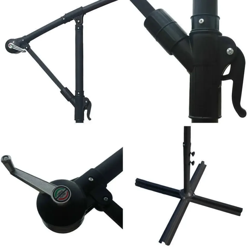 Happy Garden Parasol OAHU - Grijs - Staal Best