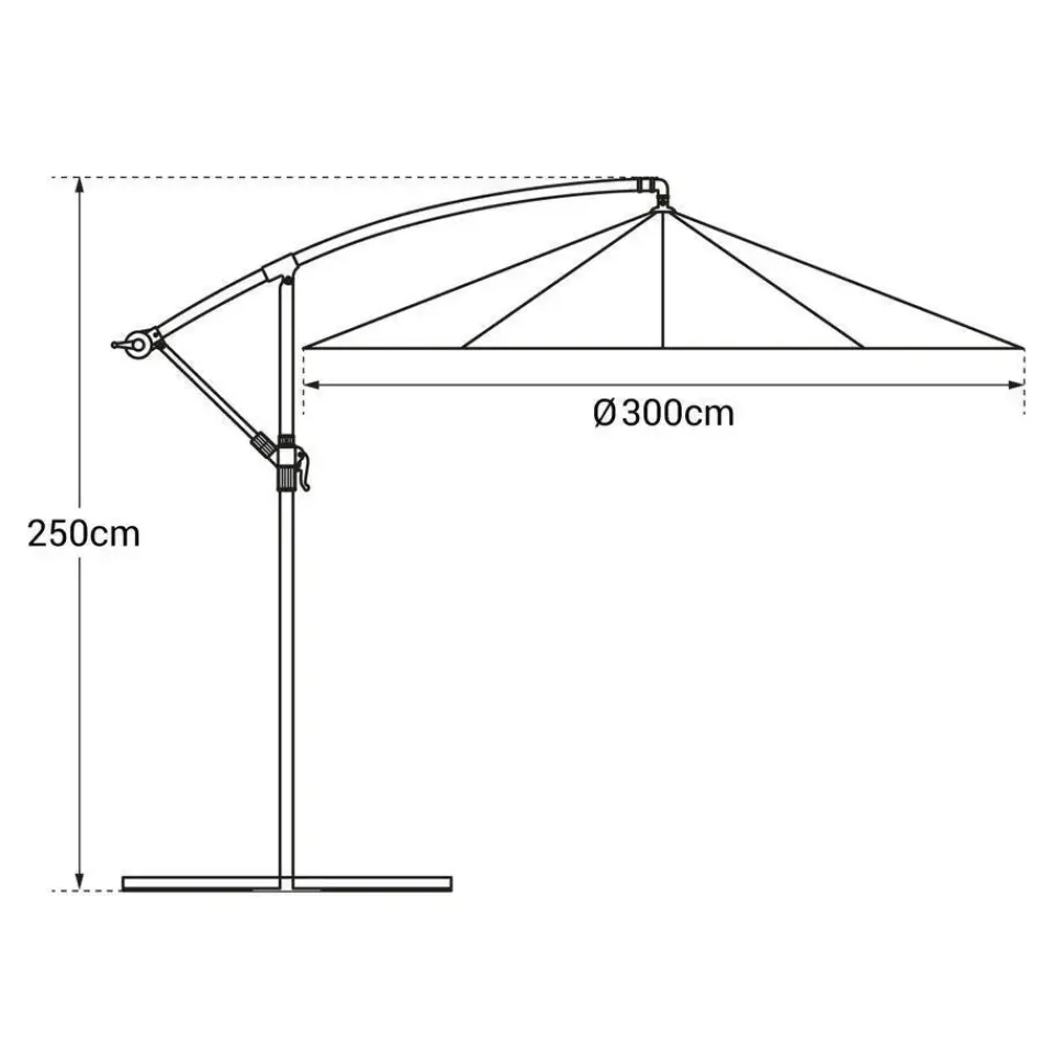 Happy Garden Parasol OAHU - Grijs - Staal Best