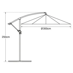 Happy Garden Parasol OAHU - Rood - Staal Sale