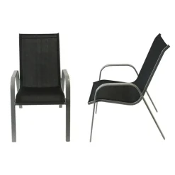 Happy Garden Stoel MARBELLA - Zwart - Aluminium Clearance