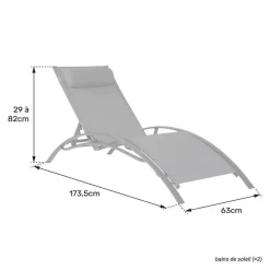 Happy Garden Transat GALAPAGOS - Grijs - Aluminium Discount