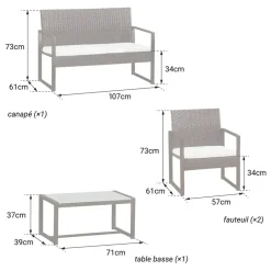 Happy Garden Tuinmeubilair MAJORQUE - Bruin - Geweven hars Discount