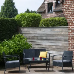 Happy Garden Tuinmeubilair LIPARI - Zwart - Geweven hars Outlet