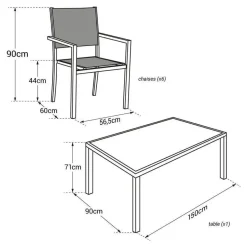 Happy Garden Tuinmeubilair BERGAMO - Bruin - Aluminium Discount