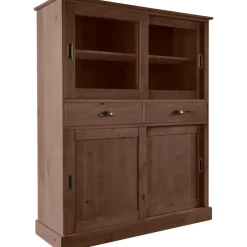 Loft24 Harry - Kast met 2 glazen deuren en 2 deuren bruin grenen Best