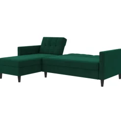 Dorel Home Hartford - 3-zits hoekslaapbank in donkergroen stof Best