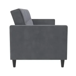 Dorel Home Hartford - 3-zits slaapbank in antraciet fluweel Clearance