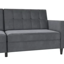 Dorel Home Hartford - 3-zits slaapbank in antraciet fluweel Clearance