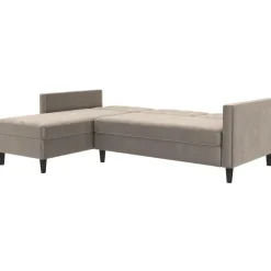 Dorel Home Hartford - 3-zits slaapbank in taupe fluweel Clearance