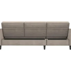 Dorel Home Hartford - 3-zits slaapbank in taupe fluweel Clearance