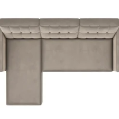 Dorel Home Hartford - 3-zits slaapbank in taupe fluweel Clearance