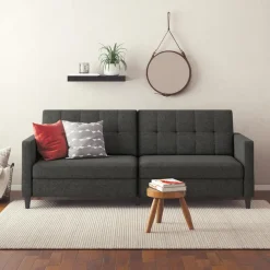 Dorel Home Hartford - 3-zits slaapbank in antraciet stof Clearance